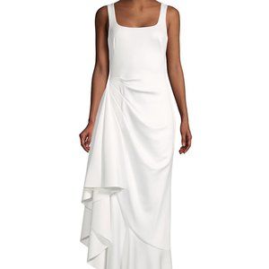 Black Halo Eve Ruffled Sleeveless Gown